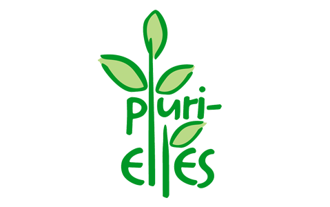 Logo of Plurielles, all the letter l's are the stem of a plant